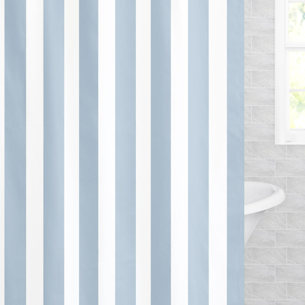 The French Blue Sailor Striped Shower Curtain