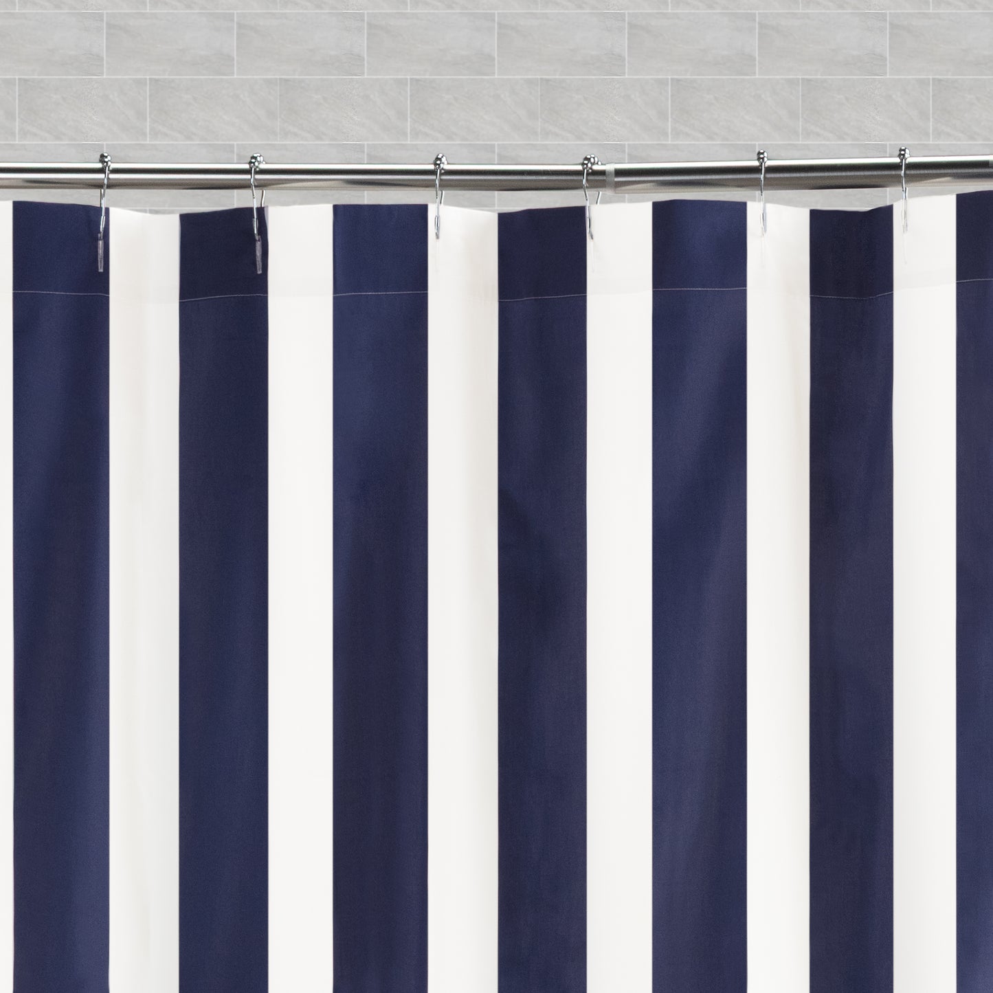 The Navy Blue Sailor Striped Shower Curtain