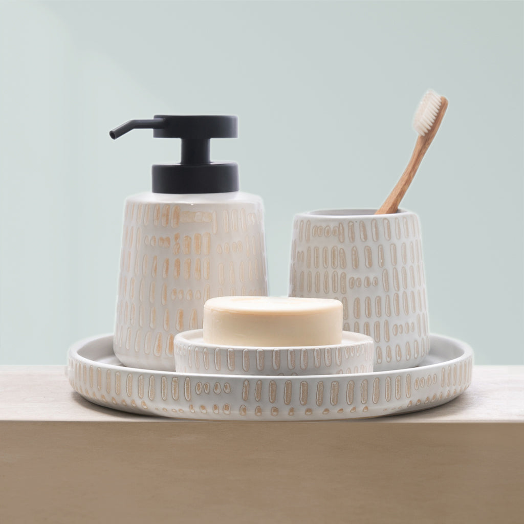 Pebble Ceramic Bath Accessories, Soap/Lotion Pump