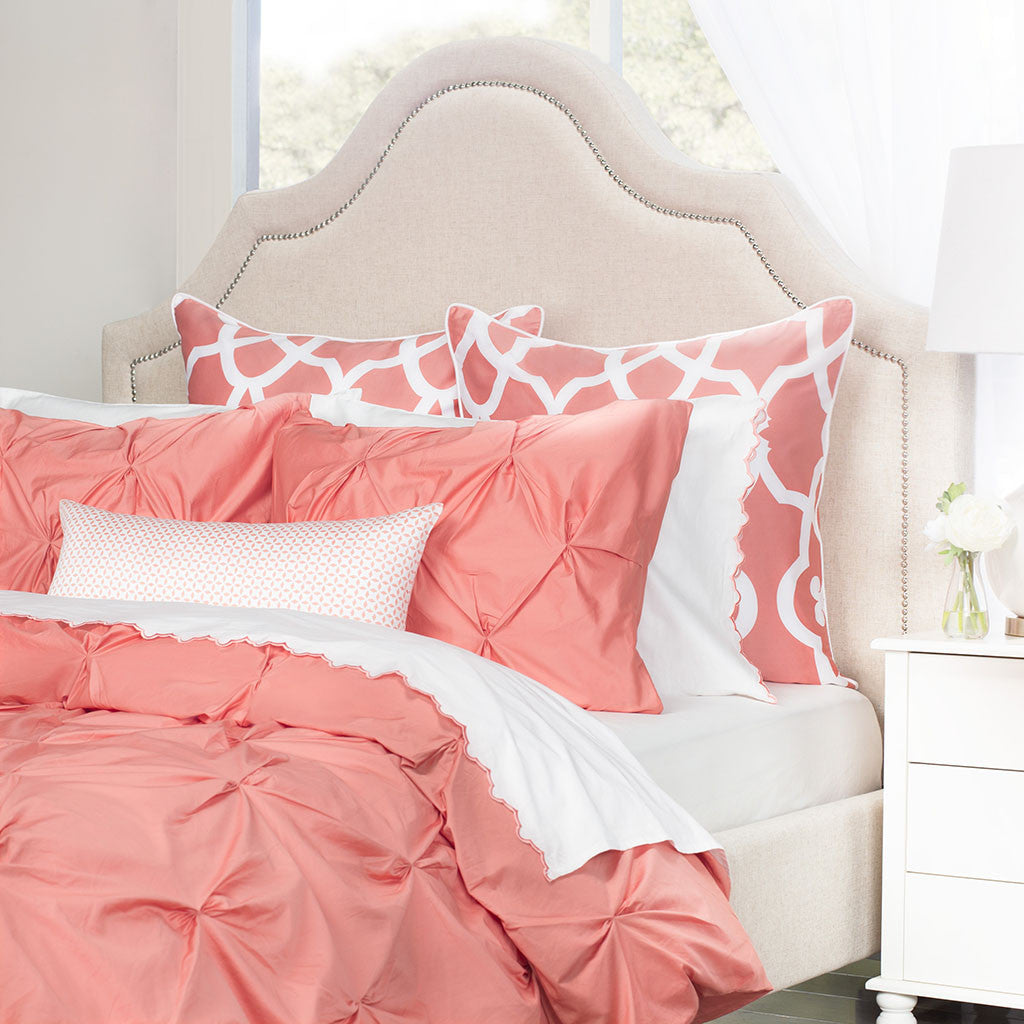 Coral Valencia Pintuck Euro Sham