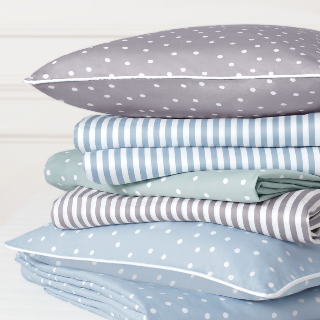 Grey Striped Sheet Set (Fitted, Flat, & Pillow Cases)