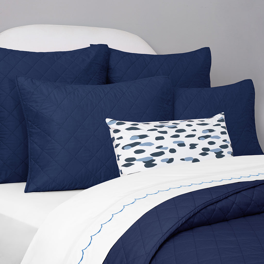 The Navy and Dusk Blue Brushstrokes Throw Pillow