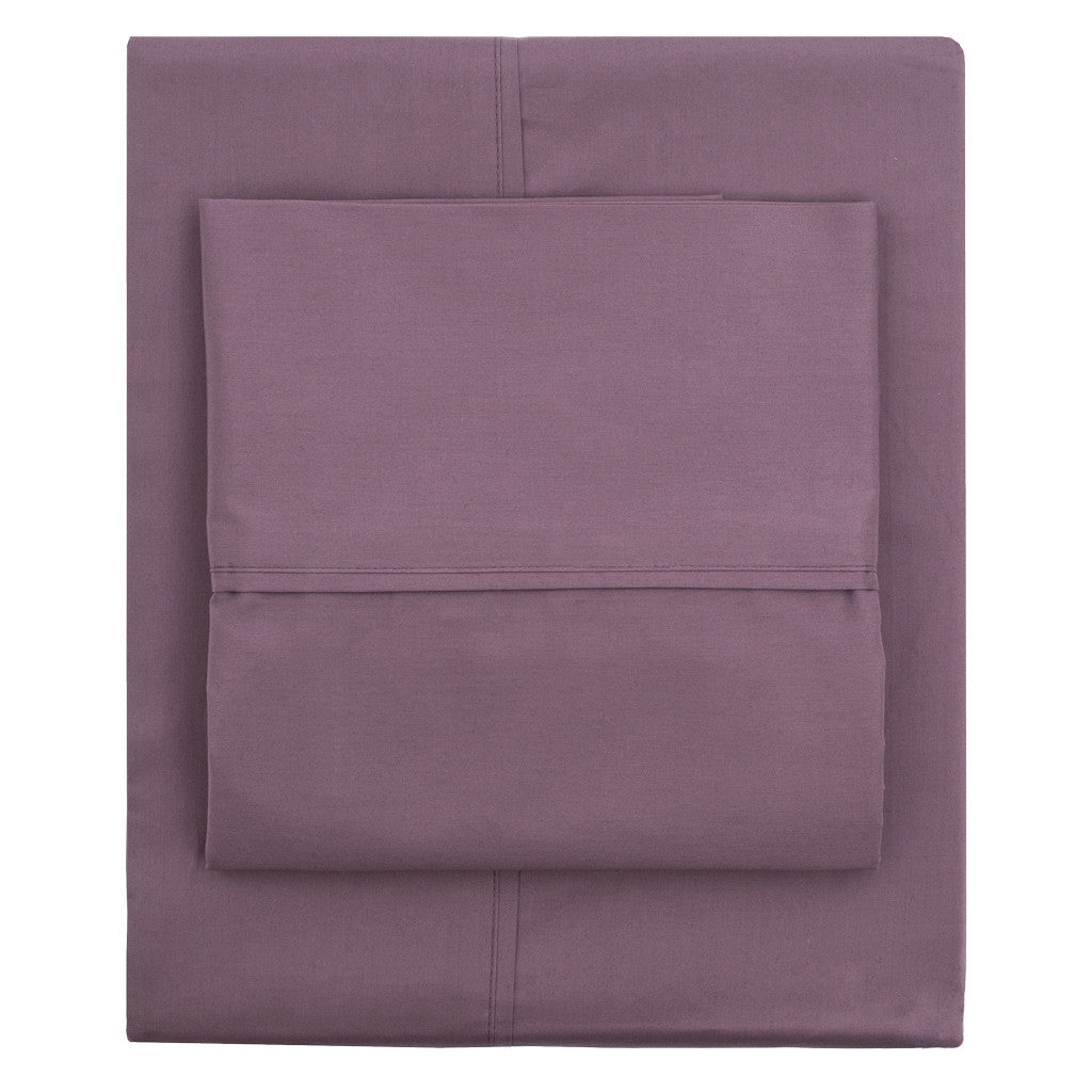 Plum Purple 400 Thread Count Fitted Sheet
