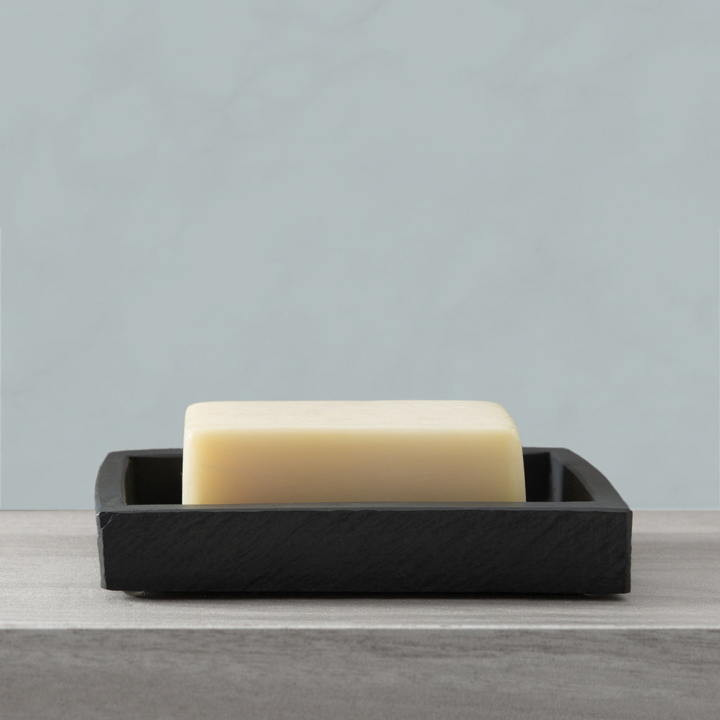 Charcoal Slate Resin Bath Accessories, Soap Dish