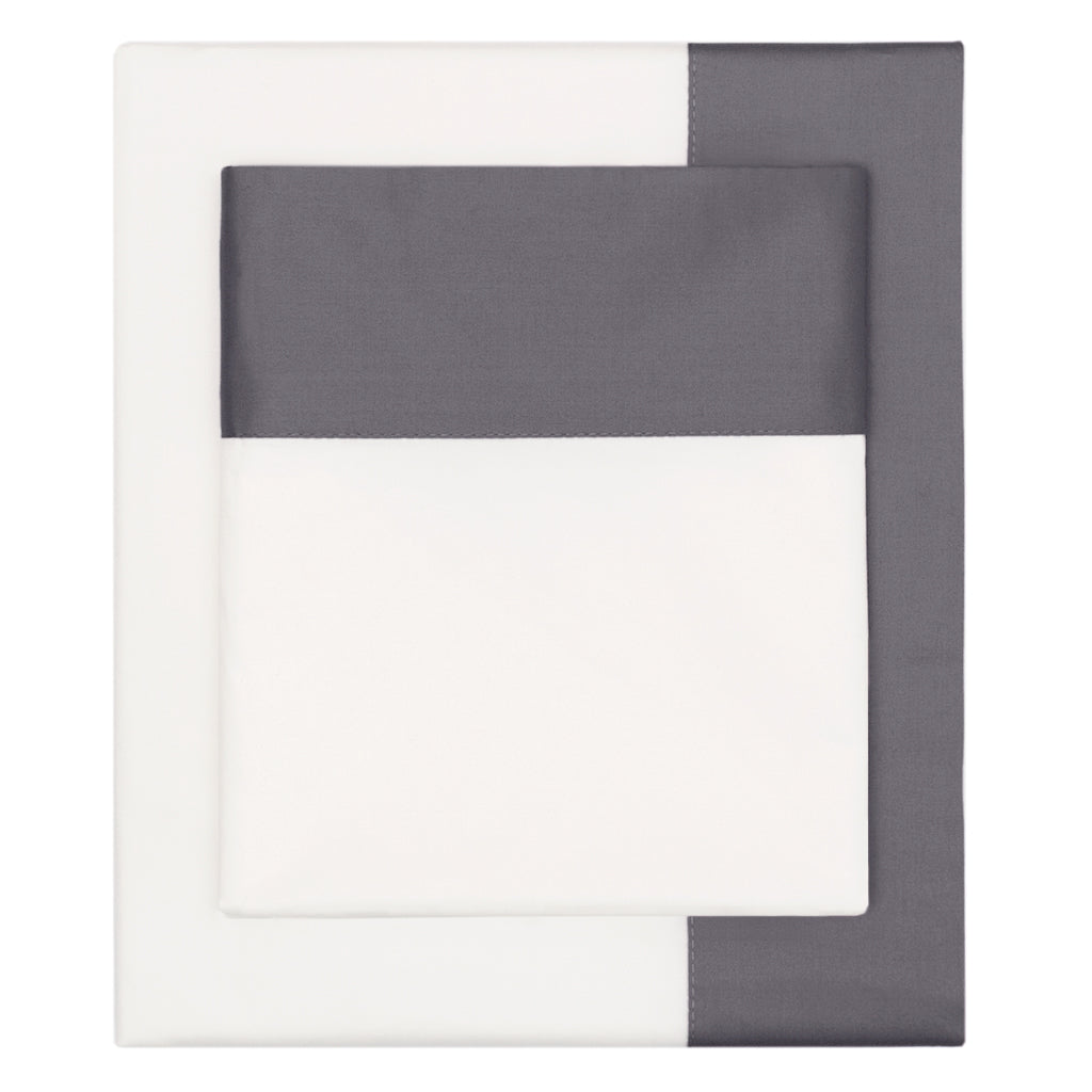 Charcoal Grey Border Sheet Set (Fitted, Flat, & Pillow Cases)