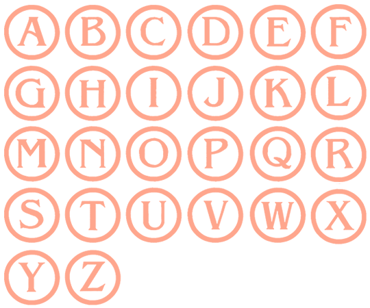 Image of all the letters in Stamp