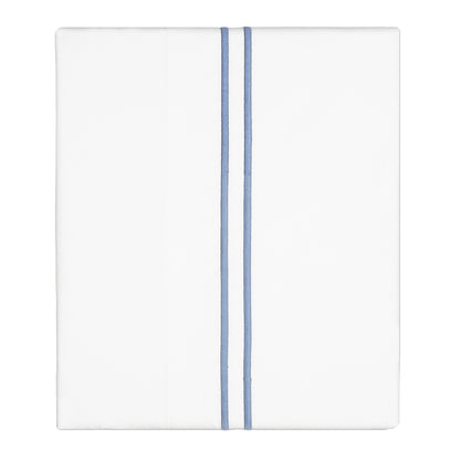 Coastal Blue Lines Embroidered Flat Sheet