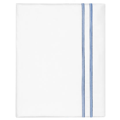 Coastal Blue Lines Embroidered Pillowcase Pair