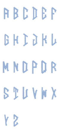 Image of all the letters in Diamond