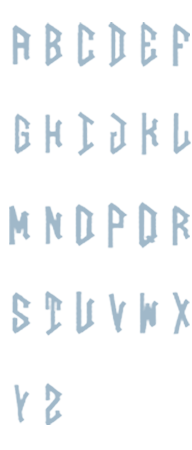 Image of all the letters in Diamond