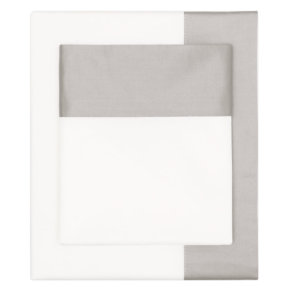 Dove Grey Border Sheet Set (Fitted, Flat, & Pillow Cases)