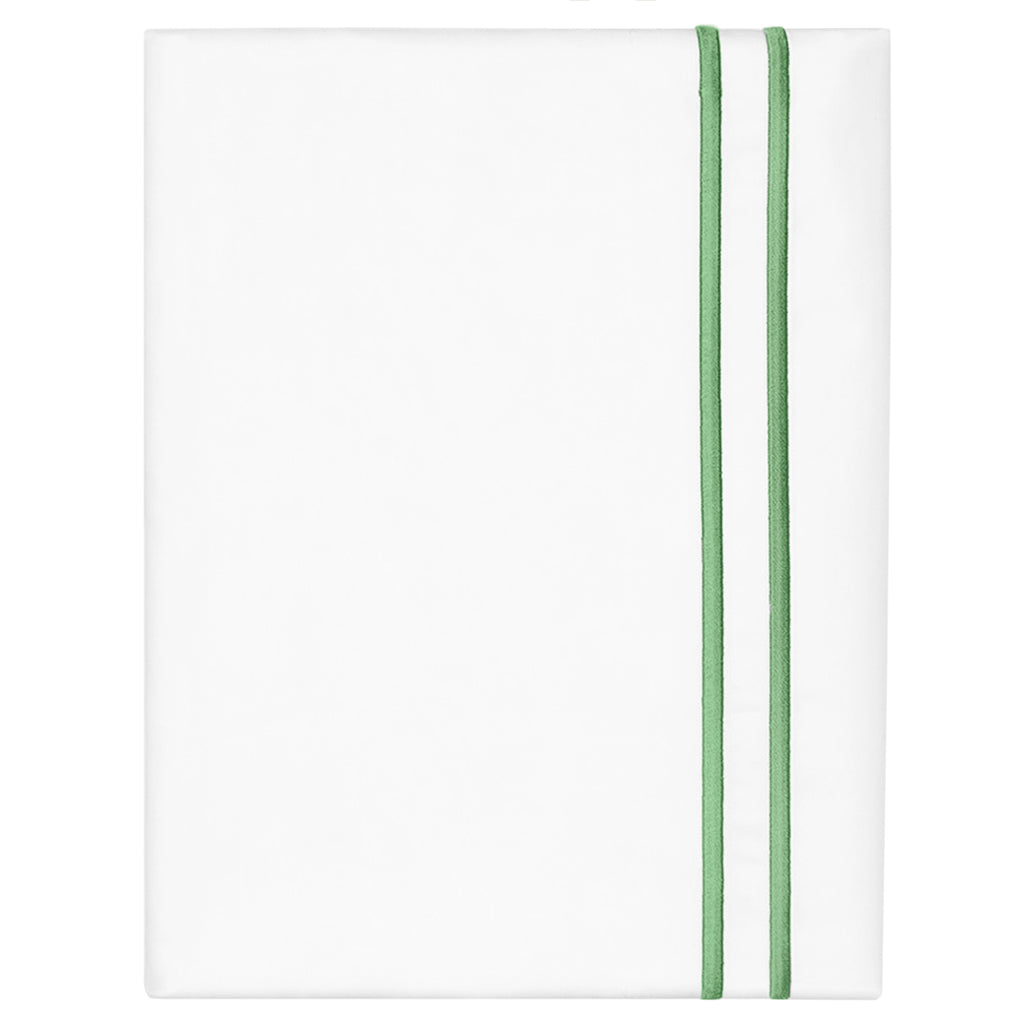 Palm Green Lines Embroidered Flat Sheet