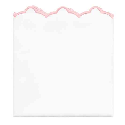 Pink Scalloped Embroidered Pillowcase Pair