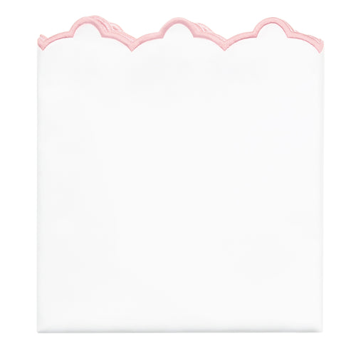 Pink Scalloped Embroidered Pillowcase Pair