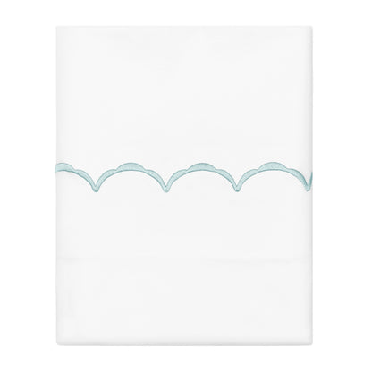 Porcelain Green Wavelet Embroidered Pillowcase Pair