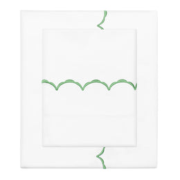Palm Green Wavelet Embroidered Flat Sheet