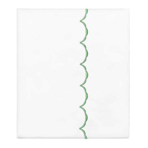 Palm Green Wavelet Embroidered Flat Sheet