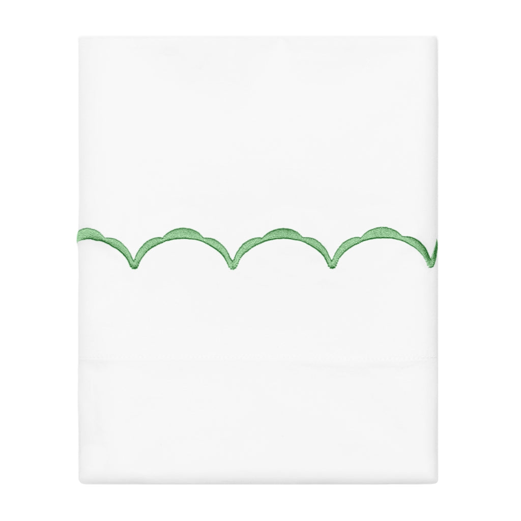 Palm Green Wavelet Embroidered Pillowcase Pair