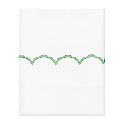 Palm Green Wavelet Embroidered Pillowcase Pair