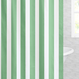 The Green Sailor Striped Shower Curtain