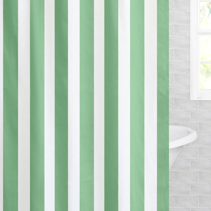 The Green Sailor Striped Shower Curtain