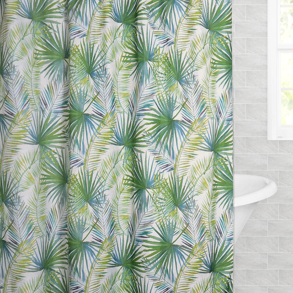 The Island Palm Leaf Shower Curtain