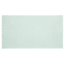 The Mist Green Fringed Textured Bath Mat
