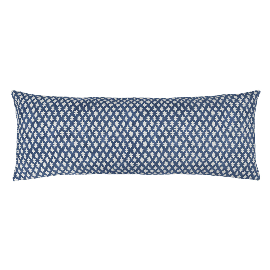 The Navy Sprig Extra Long Lumbar Throw Pillow