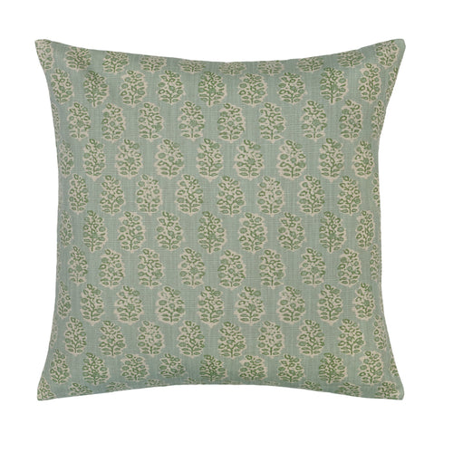 The Green Sea Blossom Square Throw Pillow
