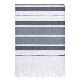 The Grey Coastal Stripe Fouta Beach Towel