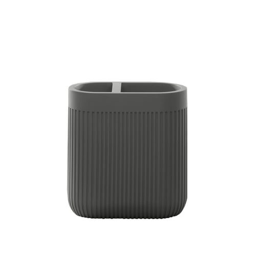 Modern Ribbed Grey Bath Accessories, Toothbrush Holder