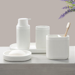 Modern Ribbed Pearl Bath Accessories, Tray