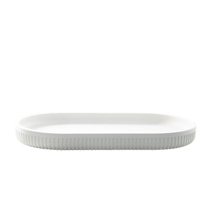 Modern Ribbed Pearl Bath Accessories, Tray
