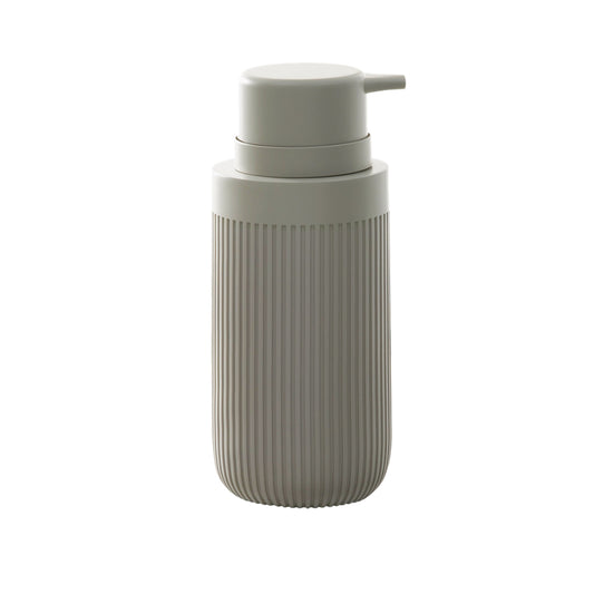 Modern Ribbed Taupe Bath Accessories, Soap/Lotion Pump
