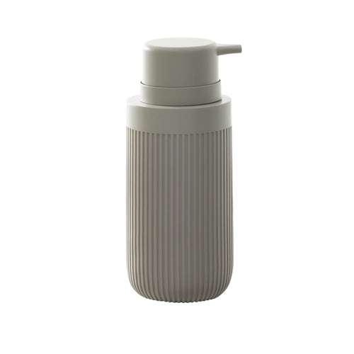 Modern Ribbed Taupe Bath Accessories, Soap/Lotion Pump