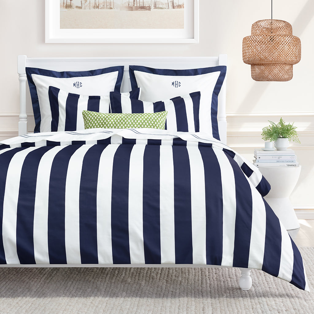 Navy Blue Harbor Sham Pair