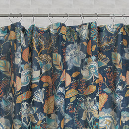 The Navy Botanical Shower Curtain
