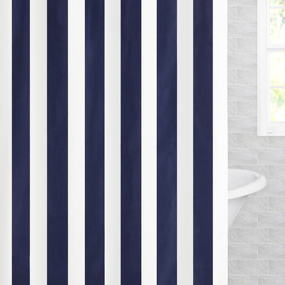 The Navy Blue Sailor Striped Shower Curtain