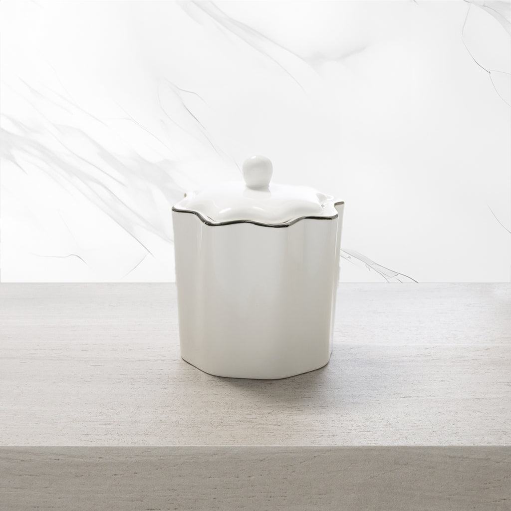 The Silver Scalloped Porcelain Bath Accessories