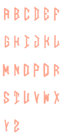 Image of all the letters in Diamond