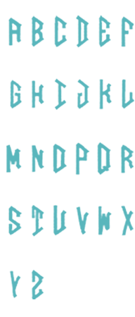 Image of all the letters in Diamond