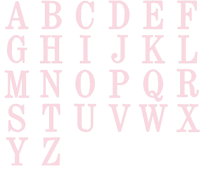 Image of all the letters in Traditional