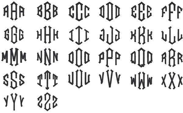 Image of all the letters in Diamond