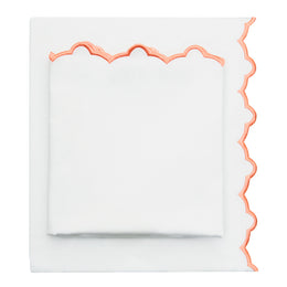 The Apricot Scalloped Embroidered Sheet Set