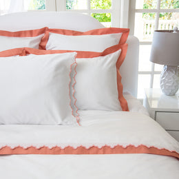 The Apricot Scalloped Embroidered Sheet Set