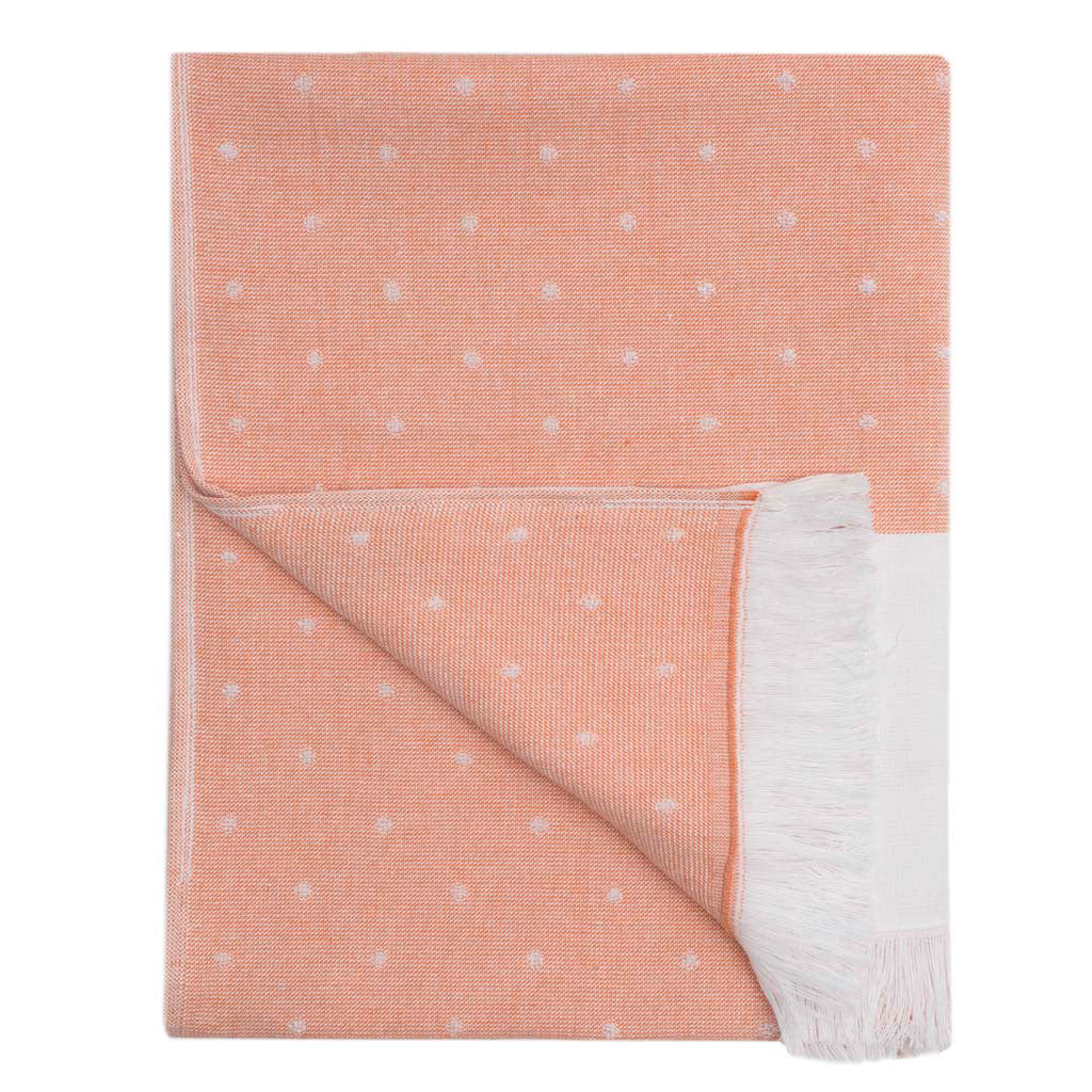 Coral Dot Fouta Towel Spa Bundle (2 Wash + 2 Hand + 4 Bath Towels)