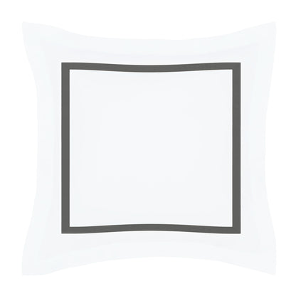 Bella Grey Framed Percale Euro Sham