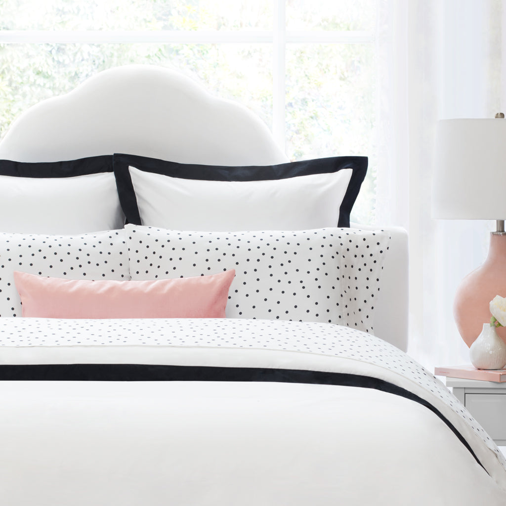 Black and White Polka Dots Pillowcase Pair