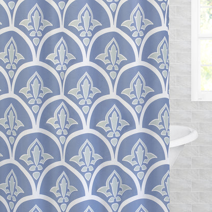 The Blue Clementina Shower Curtain