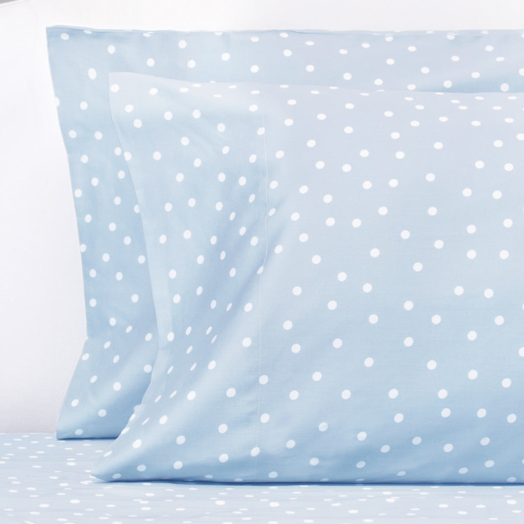 French Blue Polka Dots Pillowcase Pair